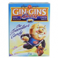 Gin Gins Boost 31gr (Παστίλιες από 100% φρέσκο Ginger (πιπερόριζα) για ναυτία_ δυσπεψία_ πονόλαιμο_ εντερικούς κολικούς)