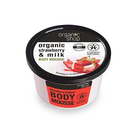 ORGANIC SHOP, Βιολογική φράουλα & γιαούρτι, BODY MOUSSE, 250ml