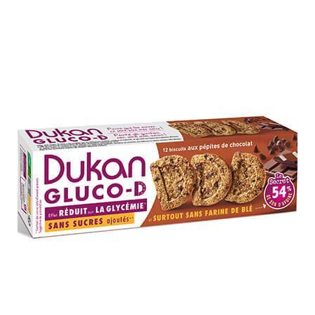 Dukan Μπισκότα βρώμης GLUCO-D με κομμάτια σοκολάτας, 100 γρ.