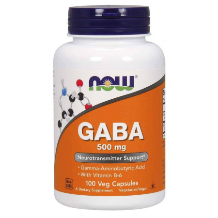 Now Foods GABA 500mg (+ B-6 2 mg) - 100 Caps