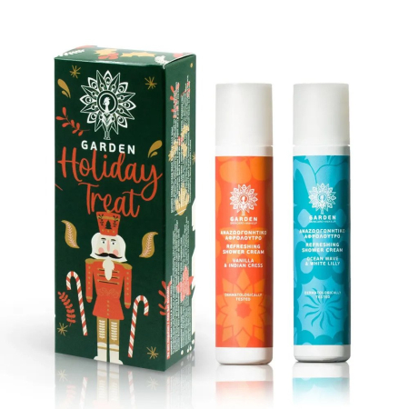Garden of Panthenols Holiday Treat Gift Set Shower Cream Vanilla & Indian Cress 50ml & Shower Cream Ocean Wave & White Lilly 50ml