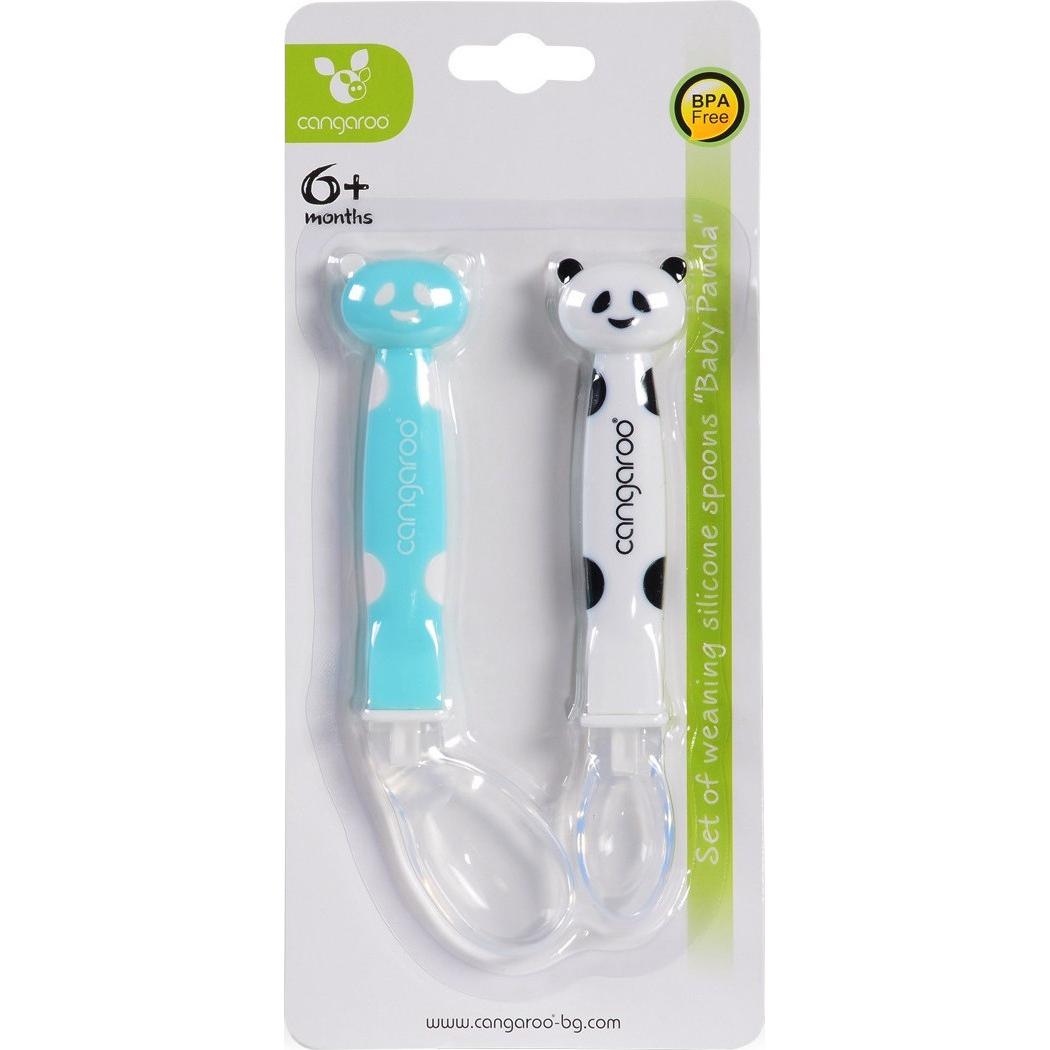 Cangaroo Βρεφικό Σετ με Κουτάλια από Σιλικόνη Blue για 6+ μηνών 2τμχ - Image 1
