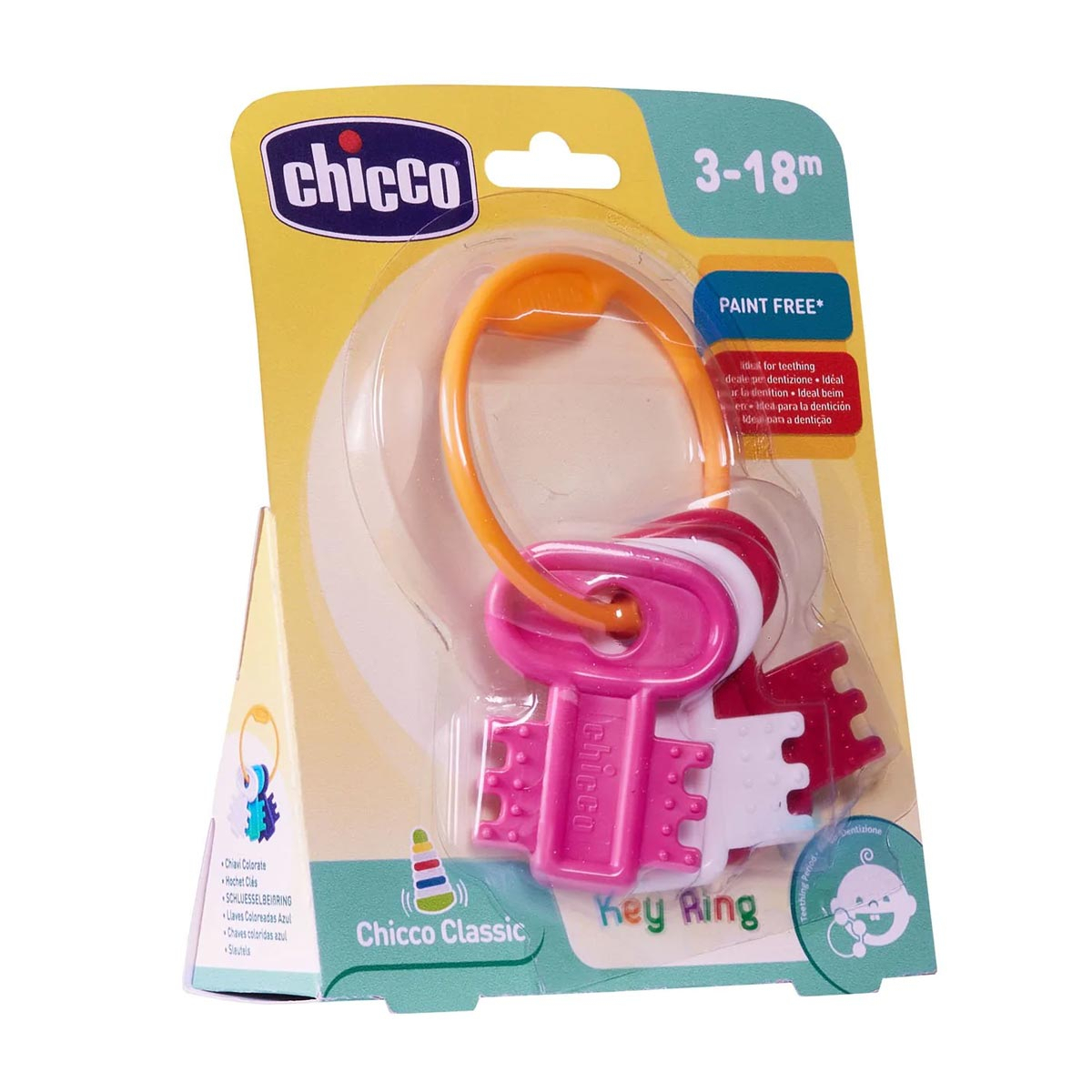 Chicco Μασητική Κουδουνίστρα Οδοντοφυΐας "Χρωματιστά Κλειδιά" από Πλαστικό για 3 m+ - Image 1