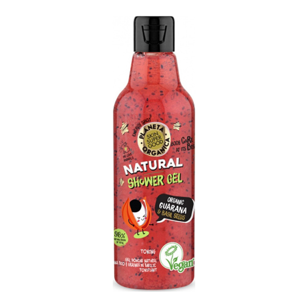 Natura Siberica Planeta Organica Skin Super Good Organic Guarana & Basil Seedsa Natural Shower Gel 250ml - Image 1