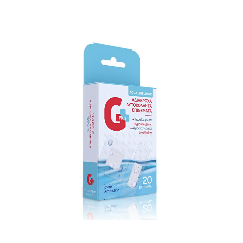 Gplus Αδιάβροχα Αυτοκόλλητα Επιθέματα Mix 25x72mm & 40x40mm 20τμχ - Image 1