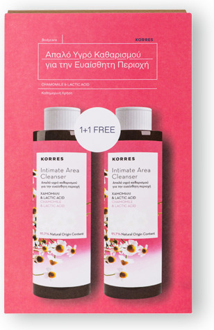 20220124143239_84d49326 Korres Chamomile & Lactic Acid Intimate Area Cleanser Υγρό Καθαρισμού για την Ευαίσθητη Περιοχή με Χαμομήλι & Αλόη 500ml 2τμχ - Image 1