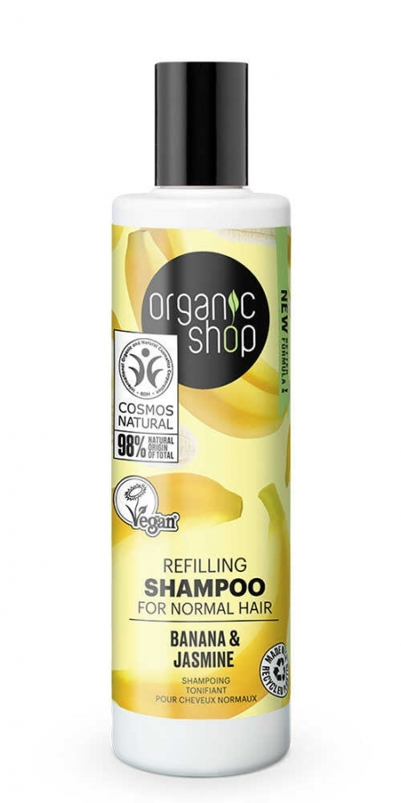 Organic Shop Banana & Jasmine Σαμπουάν Ενυδάτωσης για Κανονικά Μαλλιά 280ml - Image 1